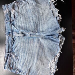 American Eagle Outfitters Light Blue Distressed Jean Shorts